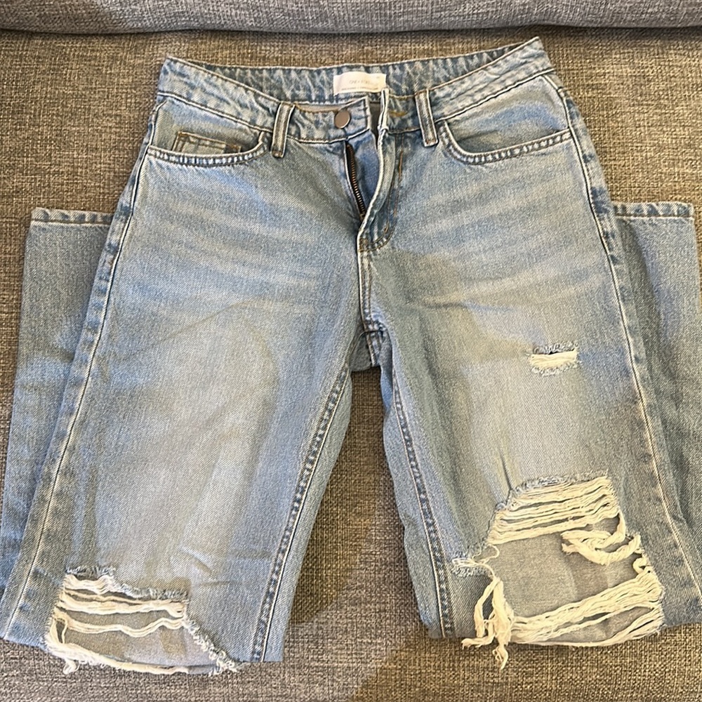 OAK + FORT ripped boyfriend jeans